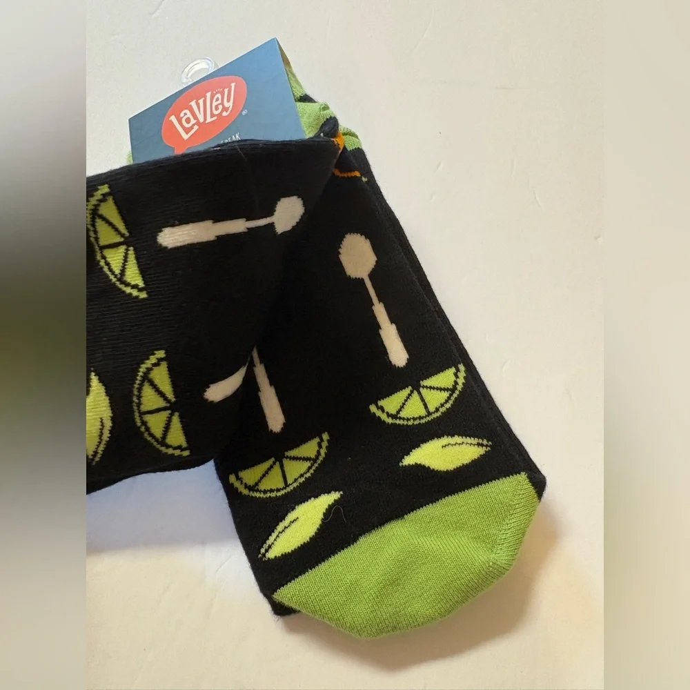 Black and Green Women's novelty grip Socks